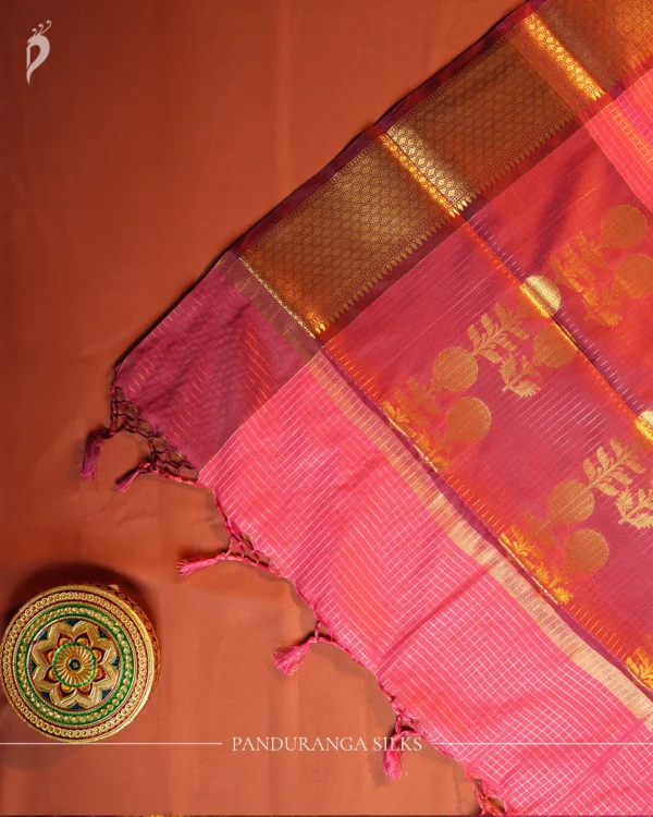 Magenta Fancy Silk Saree with Elegant Golden Zari Border Magenta Fancy Silk Saree with Elegant Golden Zari Border