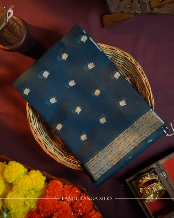 Dark Green Fancy Silk Saree | Panduranga Silks