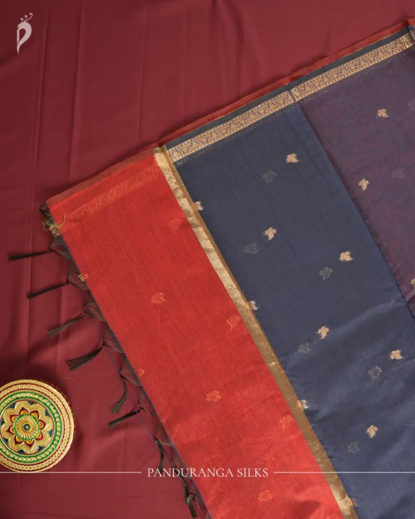 PSSC14.3 Brick Red Soft Cotton Saree with Elegant Zari Border Women