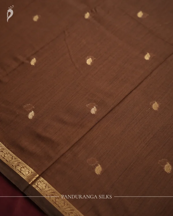 PSSC17.2 Coffee Brown Soft Cotton Saree with Rich Zari Border Women
