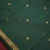 Bottle Green Soft Cotton Saree with Rich Zari Border for Women Bottle Green Soft Cotton Saree with Rich Zari Border for Women
