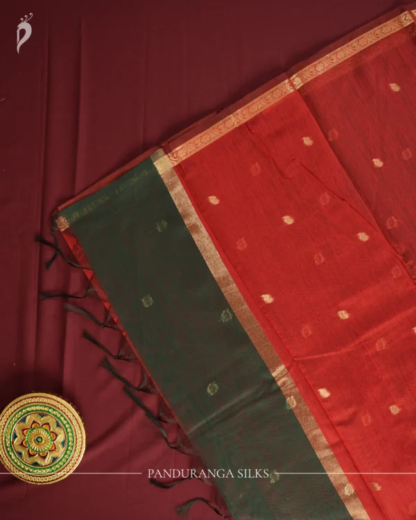 Bottle Green Soft Cotton Saree with Rich Zari Border for Women Bottle Green Soft Cotton Saree with Rich Zari Border for Women