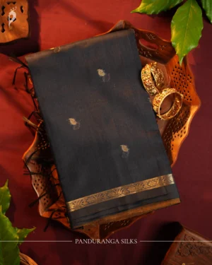 Dark Blue Soft Cotton Saree with Designer Zari Border Women