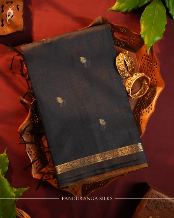 PSSC21.1 Dark Blue Soft Cotton Saree with Designer Zari Border Women