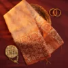 Beige Tussar Silk Saree with Printed Border and Rich Pallu