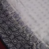 Ivory Navy Blue Tussar Silk Saree with Printed Designer Pallu