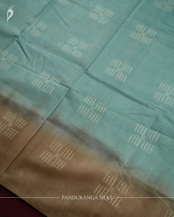 PSTS05.2 Sky Blue Tussar Silk Saree with Silver Border for Women26